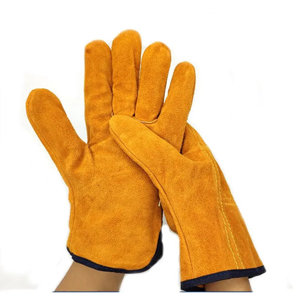 Versatile Men's Cowhide Work Gloves - Ideal for Driving, Gardening, Welding, and More - Ultimate Safety and Protection