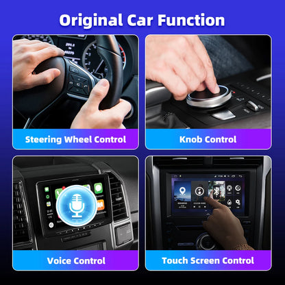 EKIY 2 in 1 RGB Wireless CarPlay Adapter Smart Box - USB Wireless Android Auto and Wired CarPlay, Bluetooth and WiFi for Car