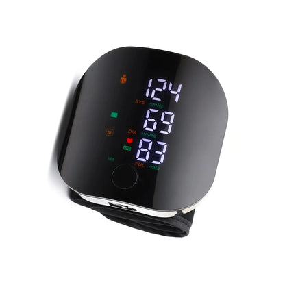 LED Rechargeable Wrist Blood Pressure Monitor – English, Russian, Portuguese, Spanish Voice Broadcast Tonometer