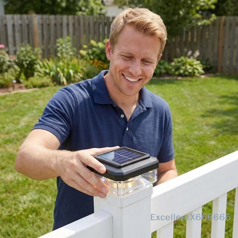 Solar Post Cap Light - IP65 Waterproof LED Outdoor Fence, Deck, Garden & Pathway Lighting