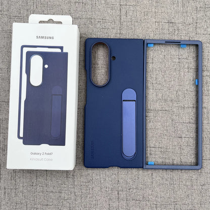 Luxury Leather Kindsuit Phone Case for Samsung Galaxy Z Fold 7 5G – Soft Touch Full-Body Protective Cover with Stand