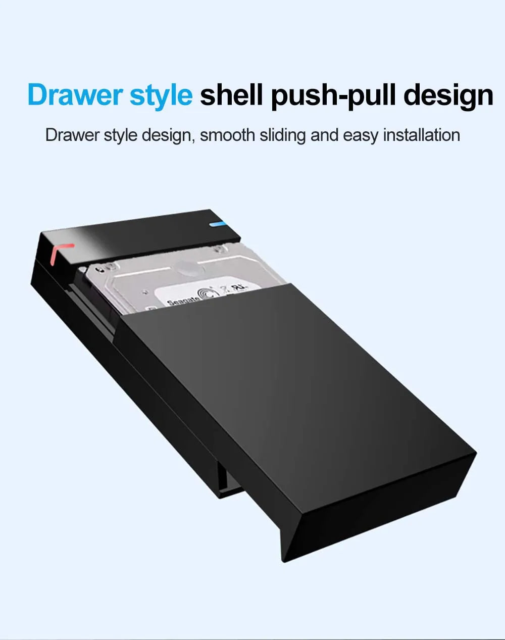 3.5 Inch USB 3.0 to SATA External Hard Drive Enclosure Case for SSD/HDD up to 10TB – PC & Laptop Compatible