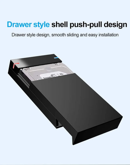 3.5 Inch USB 3.0 to SATA External Hard Drive Enclosure Case for SSD/HDD up to 10TB – PC & Laptop Compatible