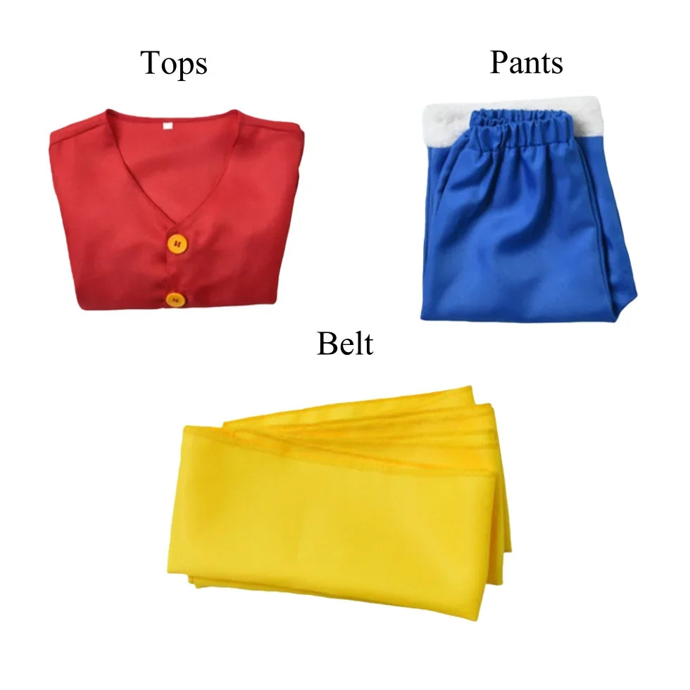 Monkey D. Luffy Halloween Cosplay Costume - Anime Straw Hat Pirate Outfit Set for Boys with Coat, Pants & Belt