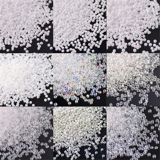 White Czech Glass Seed Beads 1.5mm–4mm for DIY Jewelry Making & Craft Projects
