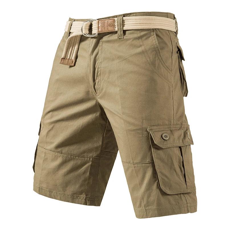 Men's Cargo Knee Shorts - Plus Size Cotton Bermuda Golf, Running & Gym Casual Shorts