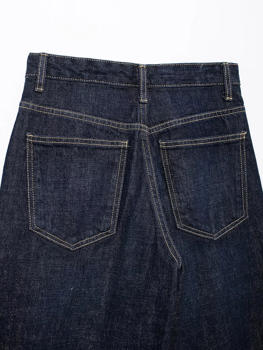 TRAF Women’s Basic Hundred Jeans — High Waist Asymmetric Wide-Leg Trousers, Casual Straight-Leg Fashion Jeans