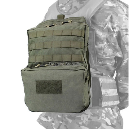 Tactical 3L Hydration Backpack - Nylon MOLLE Water Bladder Pack for Airsoft, Hunting, EDC, and JPC/SPC Tactical Vests