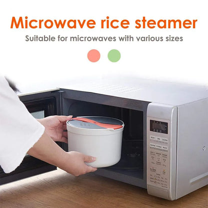 2L Portable Microwave Oven Rice Cooker - Multi-Function Food Steamer and Bento Lunch Box - Ideal for Cooking and Steaming