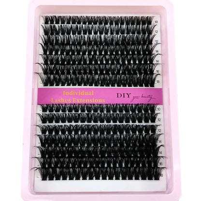 60D/80D/100D Mixed Eyelash Clusters – 10-18mm Wispy Individual Lash Extensions, 266/280pcs DIY Mink False Lashes for Makeup