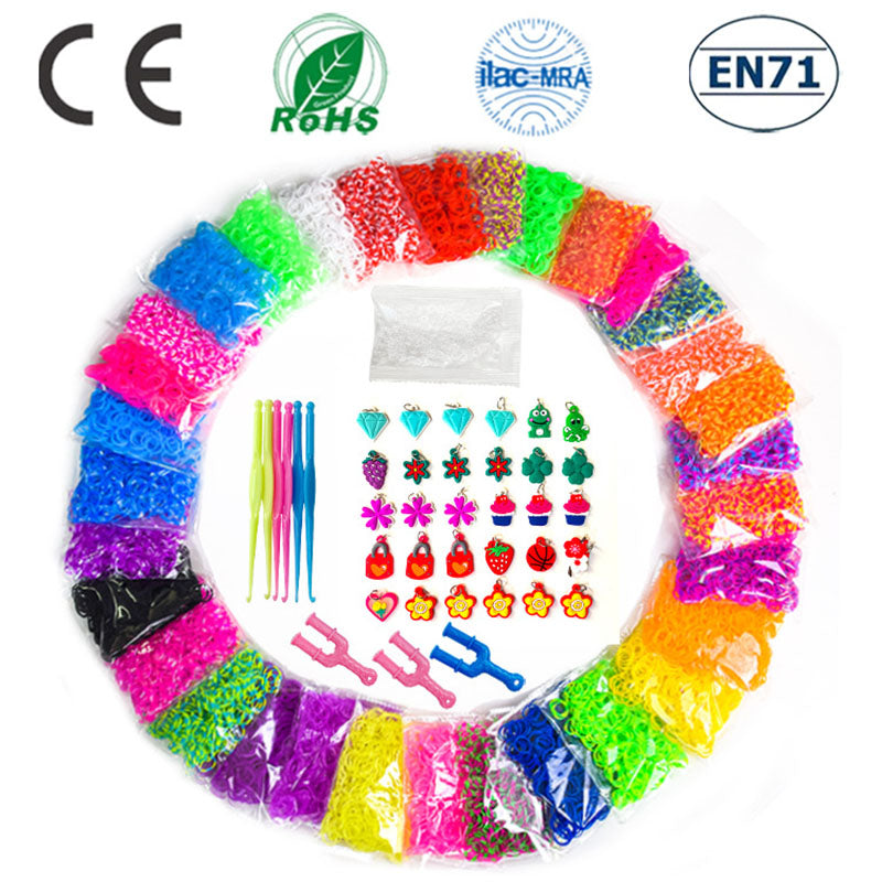 600 Colorful Rubber Loom Bands – DIY Elastic Bracelet Kit for Kids & Women Crafting