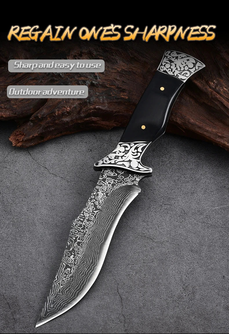 Portable Outdoor Knife – Sharp Straight Blade for Fishing, Camping, and Field Use