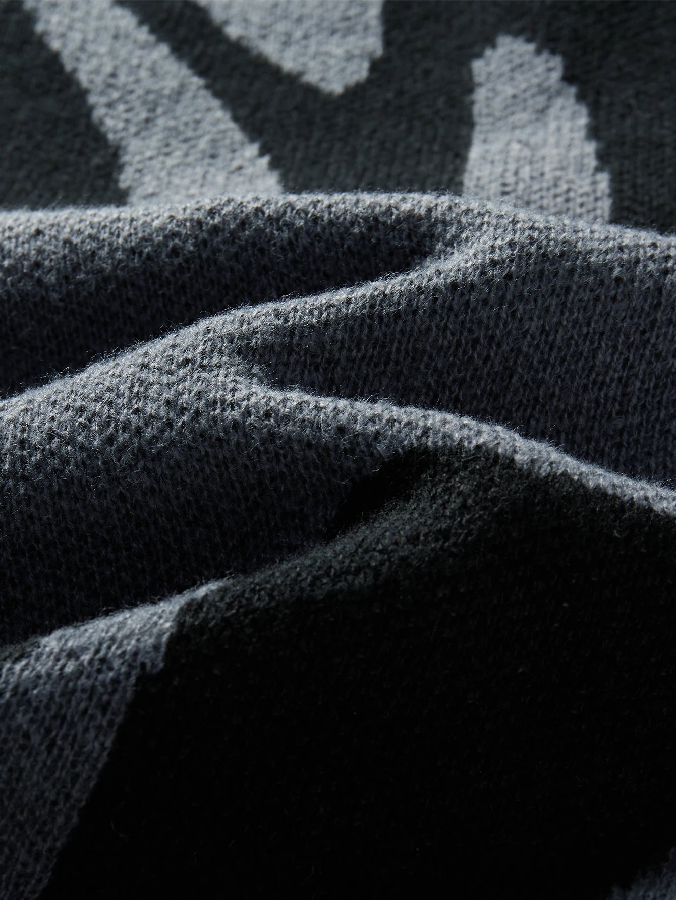 Men's Autumn Winter Jacquard Sweater - Irregular Pattern Contrast Color Round Neck Knitted Casual Pullover