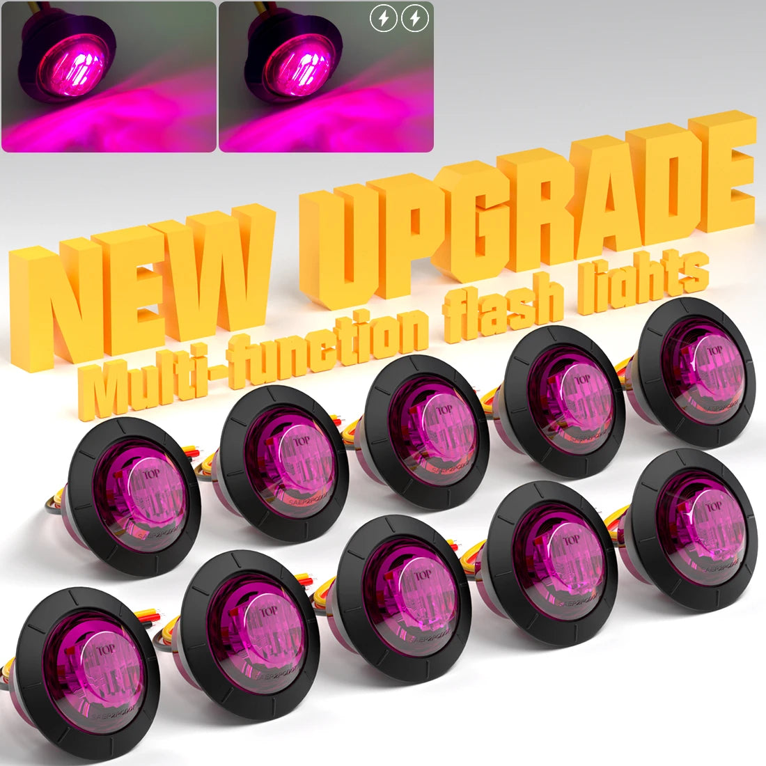 10PCS Strobe LED Side Marker Lights – 12-24V Clearance Indicator for Cars, Trucks, Trailers & RVs