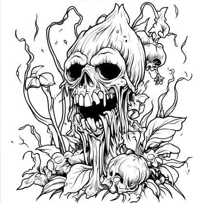 Botanical Ghost Adult Coloring Book 20 Pages - Elegant Pattern Art Book for Relaxation, Stress Relief & Creative Painting