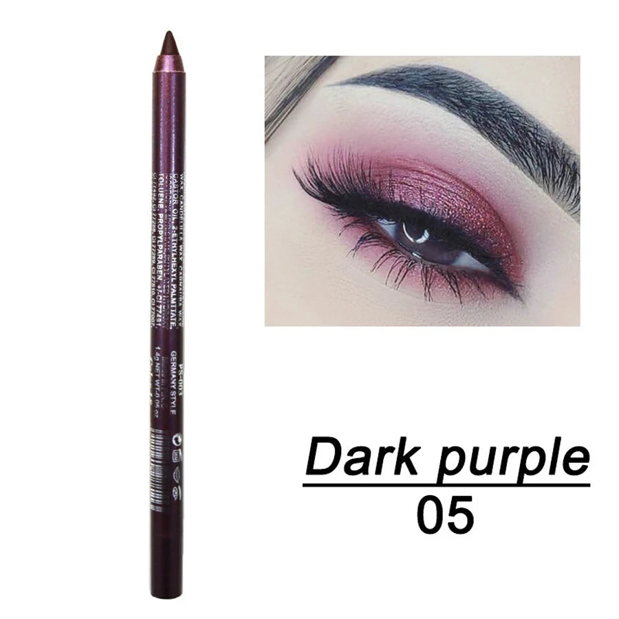14 Color Metallic Eyeliner Pen – High Pigmented, Pearly Shimmer, Smokey & Punk Style, Long-Lasting & Waterproof