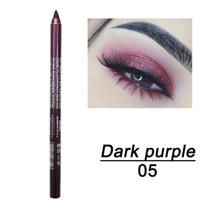 14 Color Metallic Eyeliner Pen – High Pigmented, Pearly Shimmer, Smokey & Punk Style, Long-Lasting & Waterproof