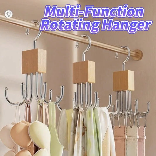 360° Rotating Metal Belt Hanger — Durable Organizer for Belts, Scarves, Bras & Ties, Home & Dorm Storage