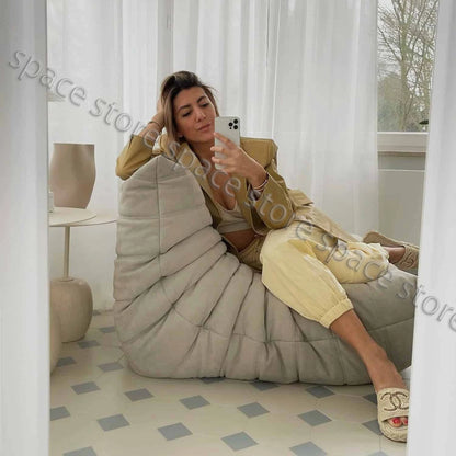 Caterpillar Single Sofa Chair – Cozy Tatami Lounge Chair for Living Room, Bedroom, Balcony, Reading, and Leisure