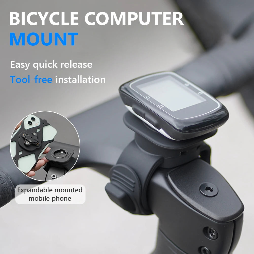 Silicone Bike Computer Mount - Non-Slip Handlebar Computer Holder Multi-Function Cycling Accessory