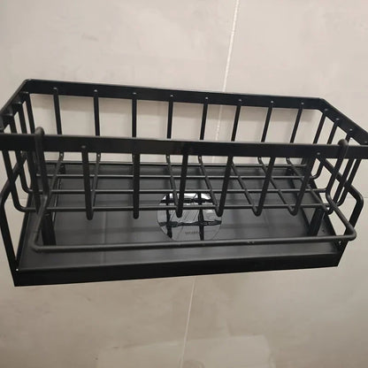 Drill-Free Sink Organizer - Multi-Use Sponge & Soap Holder with Drain Rack for Kitchen Countertop Storage