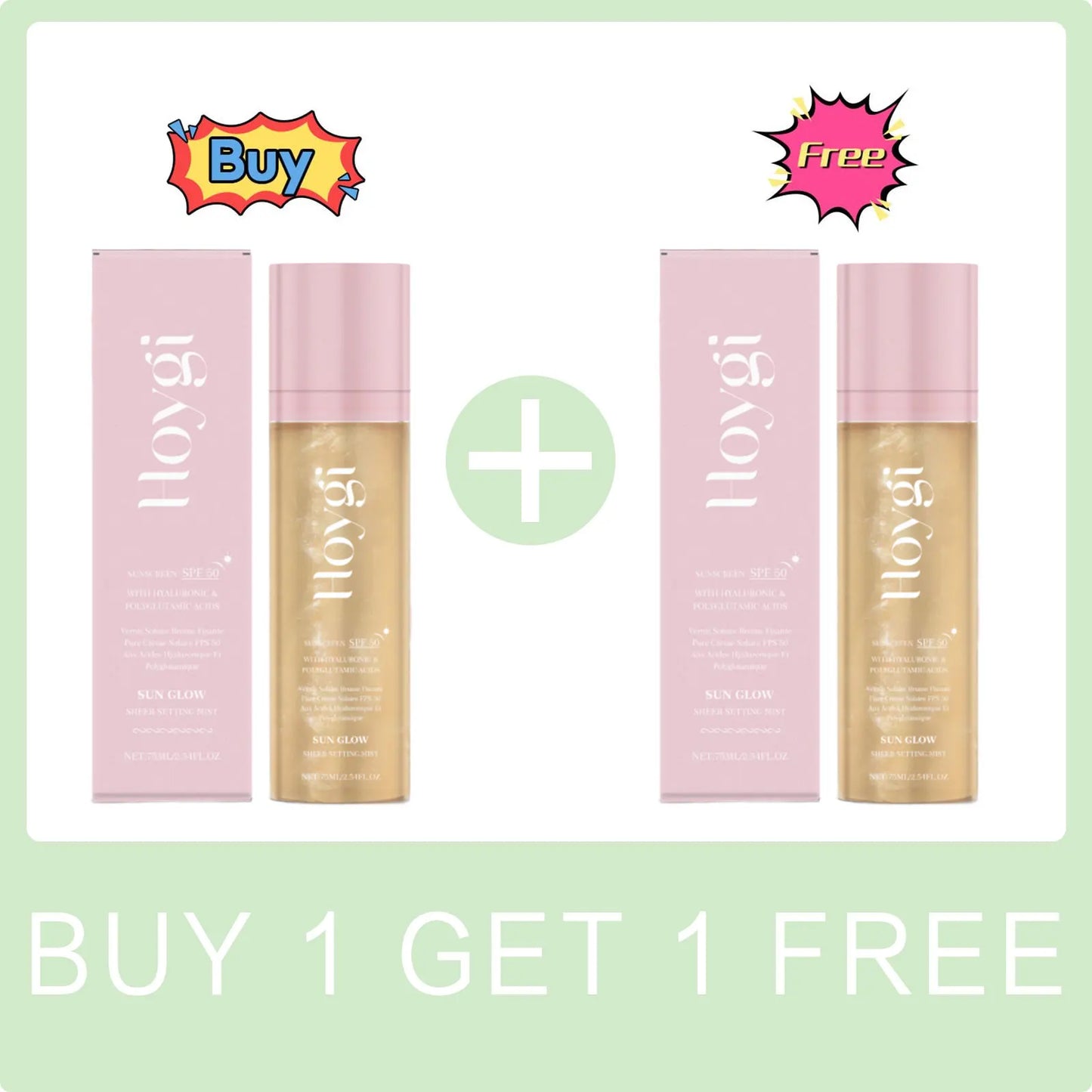 Hoygi SPF 50+ Matte Setting Spray — Long-Lasting Oil-Control Waterproof Makeup Fixer (Non-Greasy)