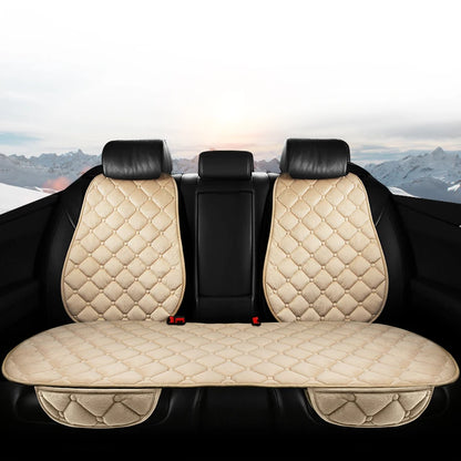 Universal Winter Warm Car Seat Cover Protector Set – 3-Piece Rear Seat Cushion & Back Cushion Auto Seat Protection for Cars, SUVs & Vans