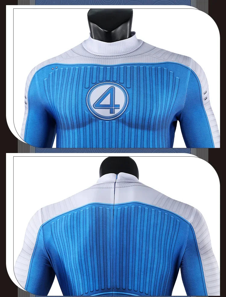 Fantastic Four Thing & Reed Richards Cosplay Costume – Blue Invisible Man Jumpsuit for Halloween & Superhero Events