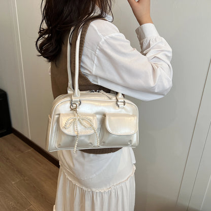 Fashionable Underarm Bow Pillow Bag for Women – 2024 Korean Edition Simple Trendy Shoulder Bag