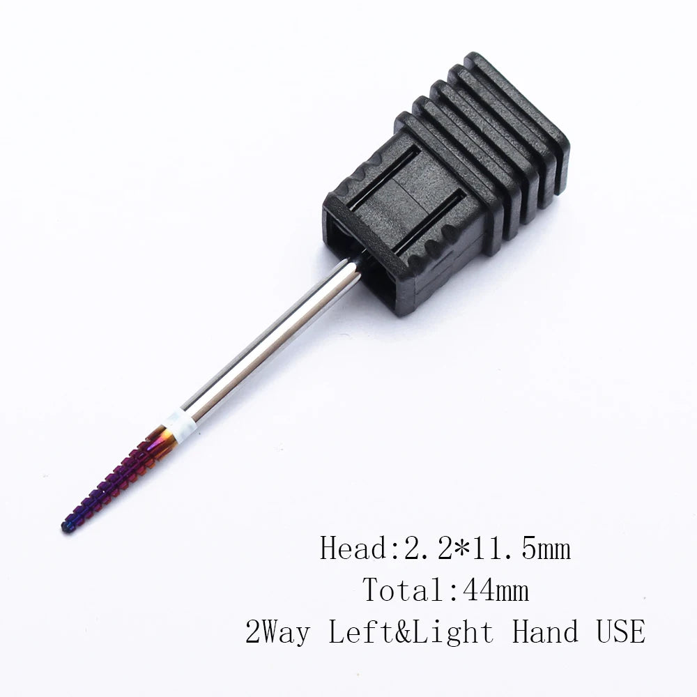 Purple 5-in-1 Tapered Carbide Nail Drill Bits - Milling Cutter for Manicure, Gel & Acrylic Removal, Nail Accessories Tool