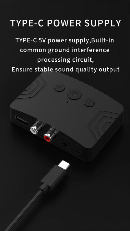 Bluetooth 5.3 Audio Receiver – 3.5mm AUX, RCA & USB Wireless Music Adapter for Car & Speaker