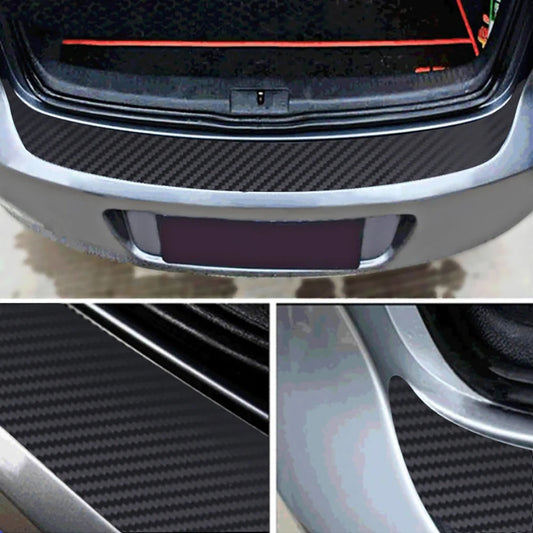 3D Carbon Fiber Trunk Guard Sticker - Universal Rear Bumper Scratch Protector Strip for Car Trunk & Door Sill Protection