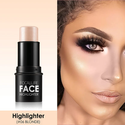 FOCALLURE Bronzer Highlighter Stick - Waterproof Body & Face Contour, Corrector & Illuminator Cream for Women's Makeup
