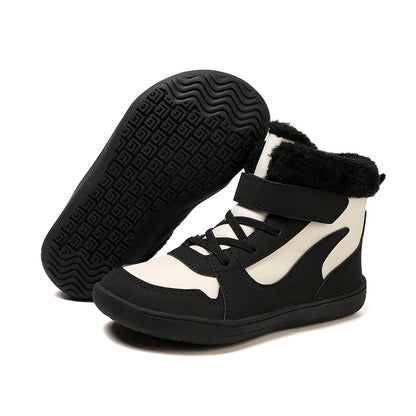 Kids Wide Toe Snow Boots - Warm Minimalist Barefoot Winter Shoes for Boys & Girls Toddlers