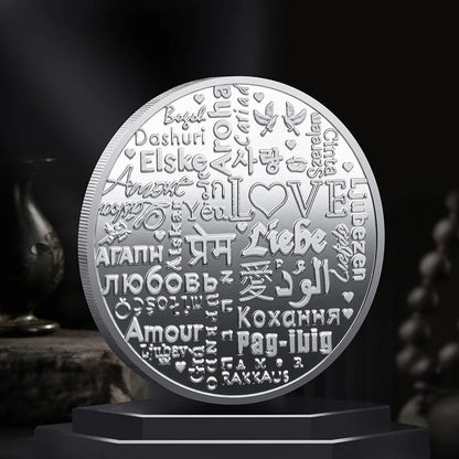 Valentine's Day Souvenir Rose Coin - ' I Love You ' Metal Commemorative Coin, Romantic Token Collection, Holiday Gift Coin
