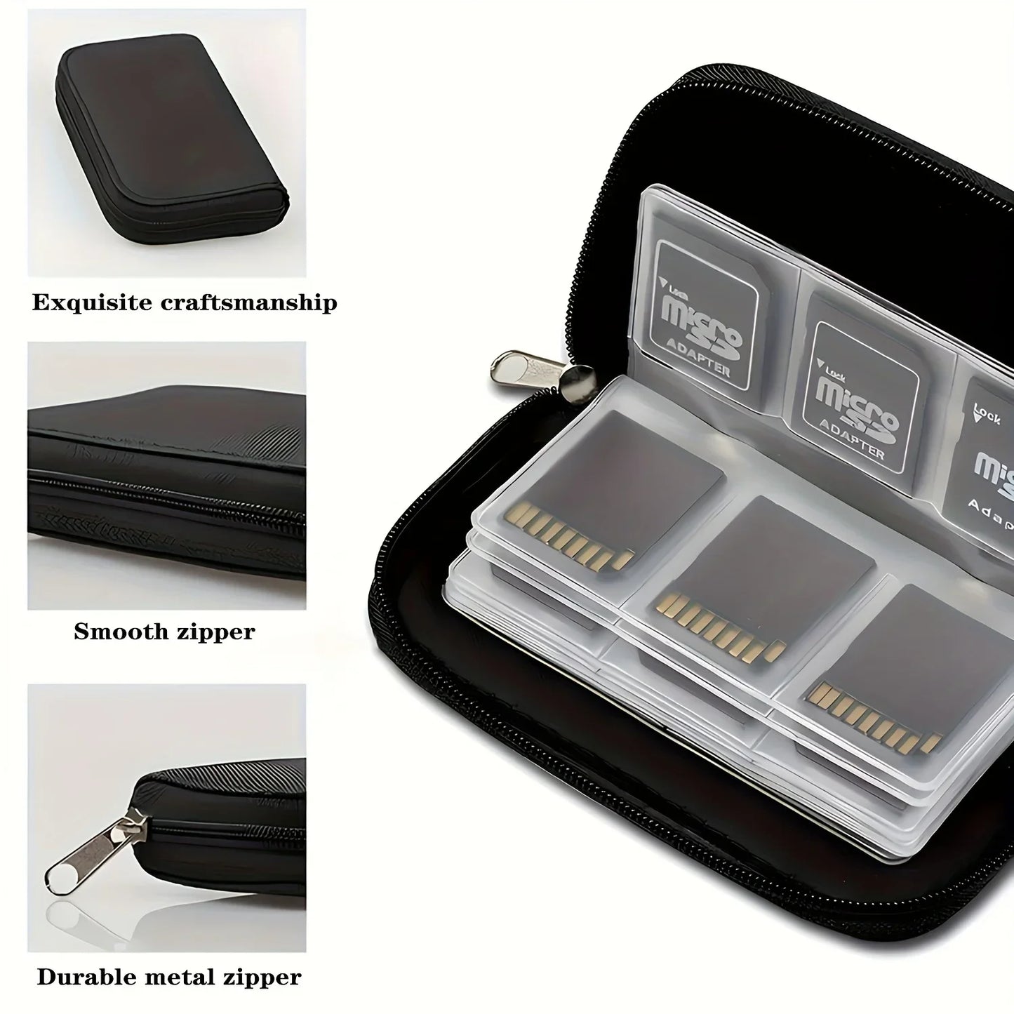 Memory Card Storage Bag – 22-Slot Wallet for CF, SD, Micro SD, SDHC, MS & DS Cards, Game Accessories Case