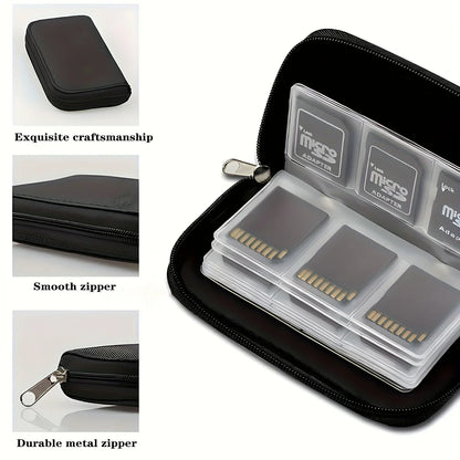Memory Card Storage Bag – 22-Slot Wallet for CF, SD, Micro SD, SDHC, MS & DS Cards, Game Accessories Case