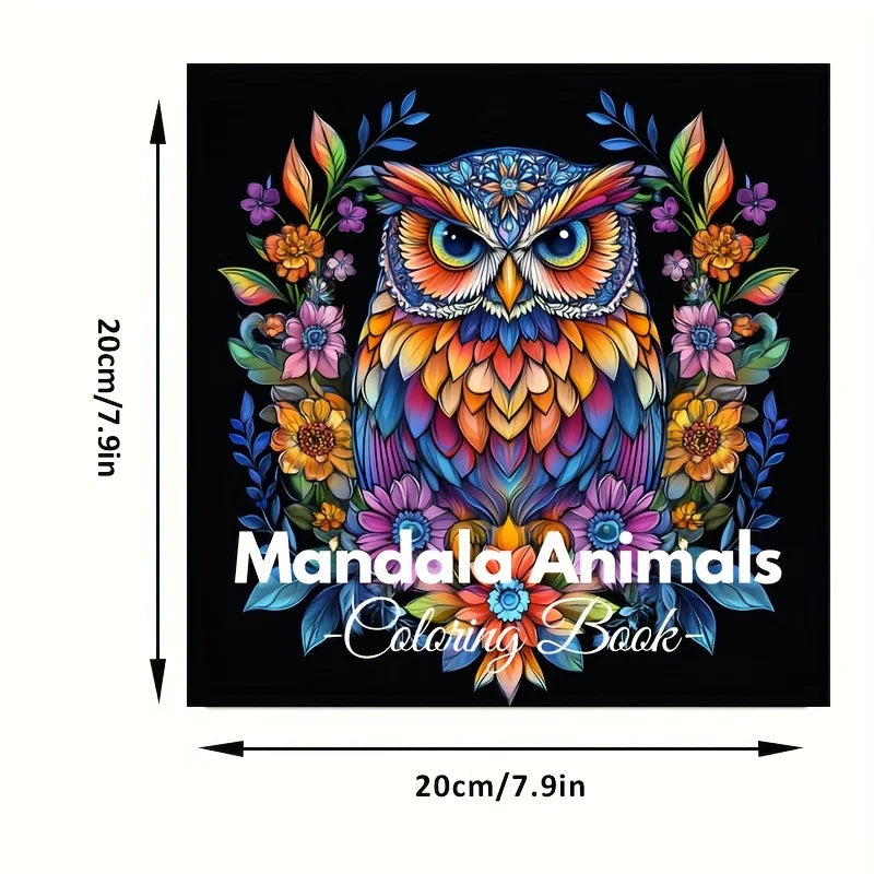 28-Page Mandala Animal Coloring Book for Adults - Stress Relief, Relaxation & Creative Coloring Activity Book