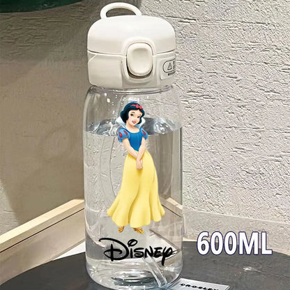 600/400ML Mermaid Princess Water Cup – Portable Transparent Plastic Sport Bottle for Kids