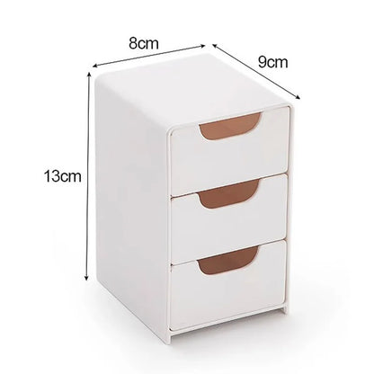 3-Tier Makeup & Jewelry Storage Box - Large Capacity Desktop Organizer with Drawers