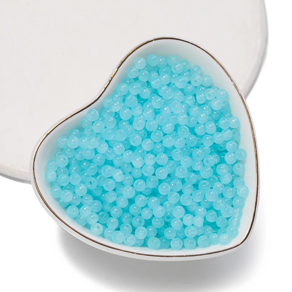 50/100pcs 4mm Colored Glass Jade Beads - Round Spacer Beads for DIY Earrings, Necklaces & Bracelets