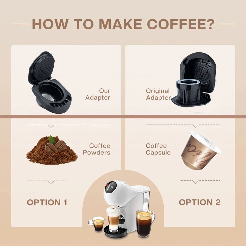 Dolce Gusto Reusable Capsule Adapter: Coffee Adapter Compatible with Genio S / Piccolo XS Coffee Machine - Espresso Accessories
