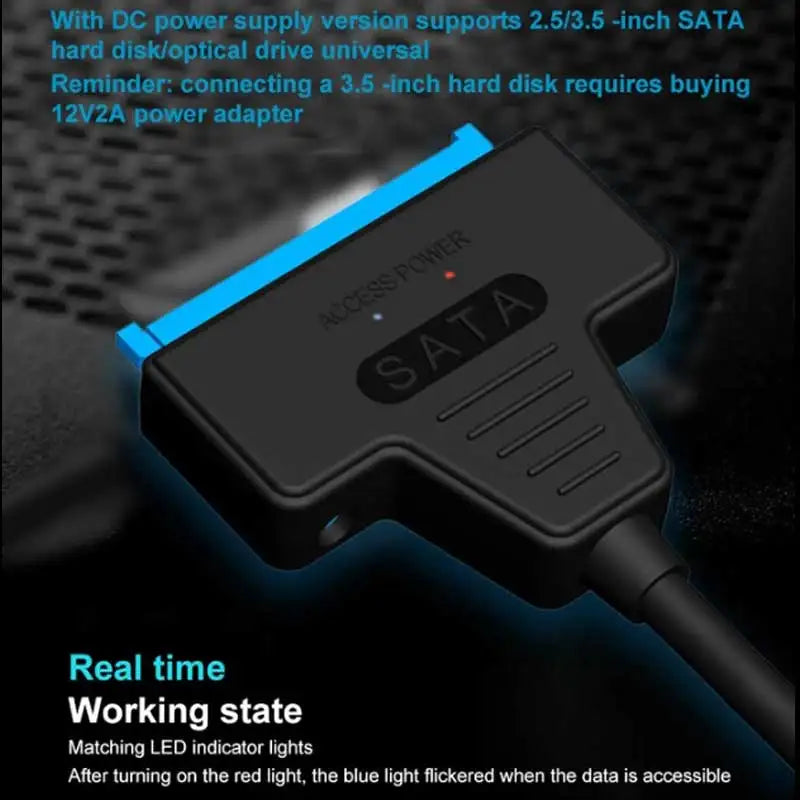 SATA to USB 3.0 Adapter Cable - 22 Pin Connector for 2.5/3.5 Inch HDD SSD External Hard Drive