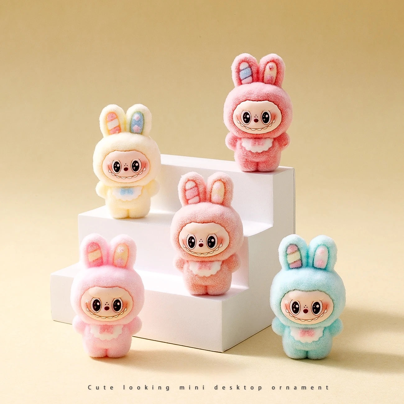 10pcs Babythree Rabbit Anime Flocked Action Figures Decorative Pendant Kawaii Desktop Dolls Toy Gifts