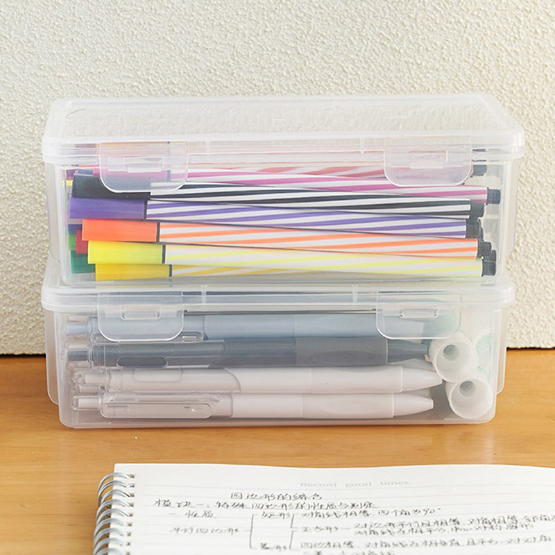 Transparent Pencil Case Box | PP Material Stationery Storage Pouch for School Supplies