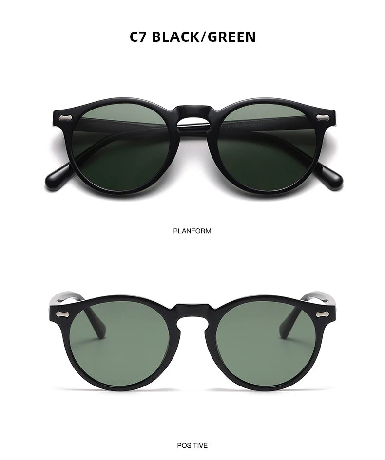Retro Round Polarized Sunglasses – Vintage Fashion Shades for Men & Women, Driving Eyeglasses