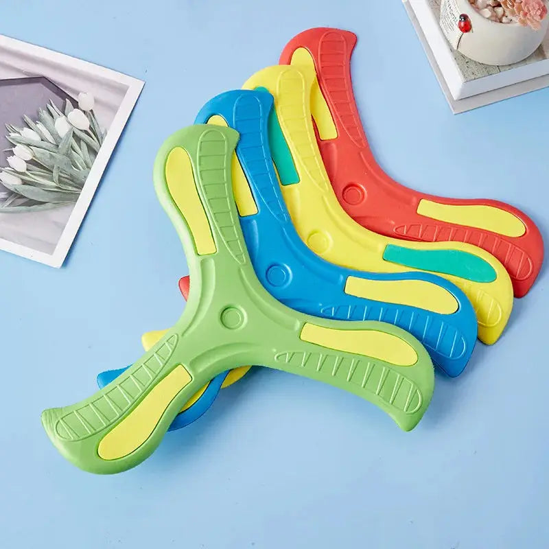 Soft Three-Leaf Boomerang Flying Disc - Interactive Outdoor Sports Toy for Kids and Adults, Fun Gifts and Active Play