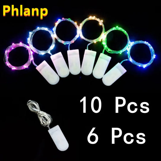 Copper Wire LED String Lights - 6/10PCS Fairy Garland Lights for Christmas, Wedding & Party DIY Decor