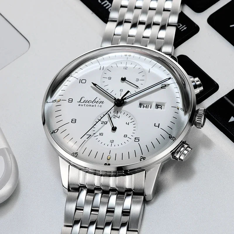 Men’s Fashion Mechanical Watch — 2023 Business Automatic Stainless Steel Luminous Designer Wristwatch
