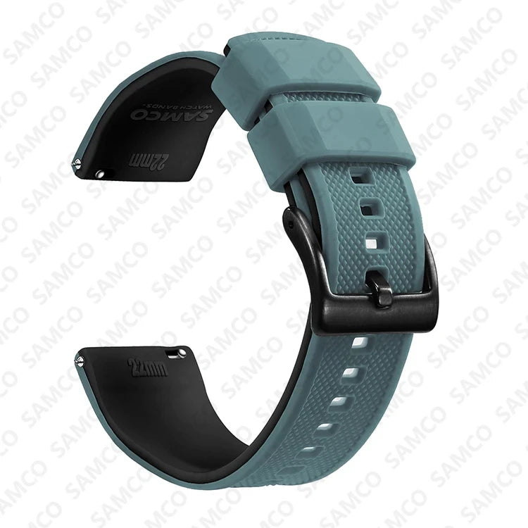 Quick-Release Silicone Watch Band - 18mm, 20mm and 22mm Rubber Replacement Strap for Huawei, Samsung Galaxy and Garmin Watches